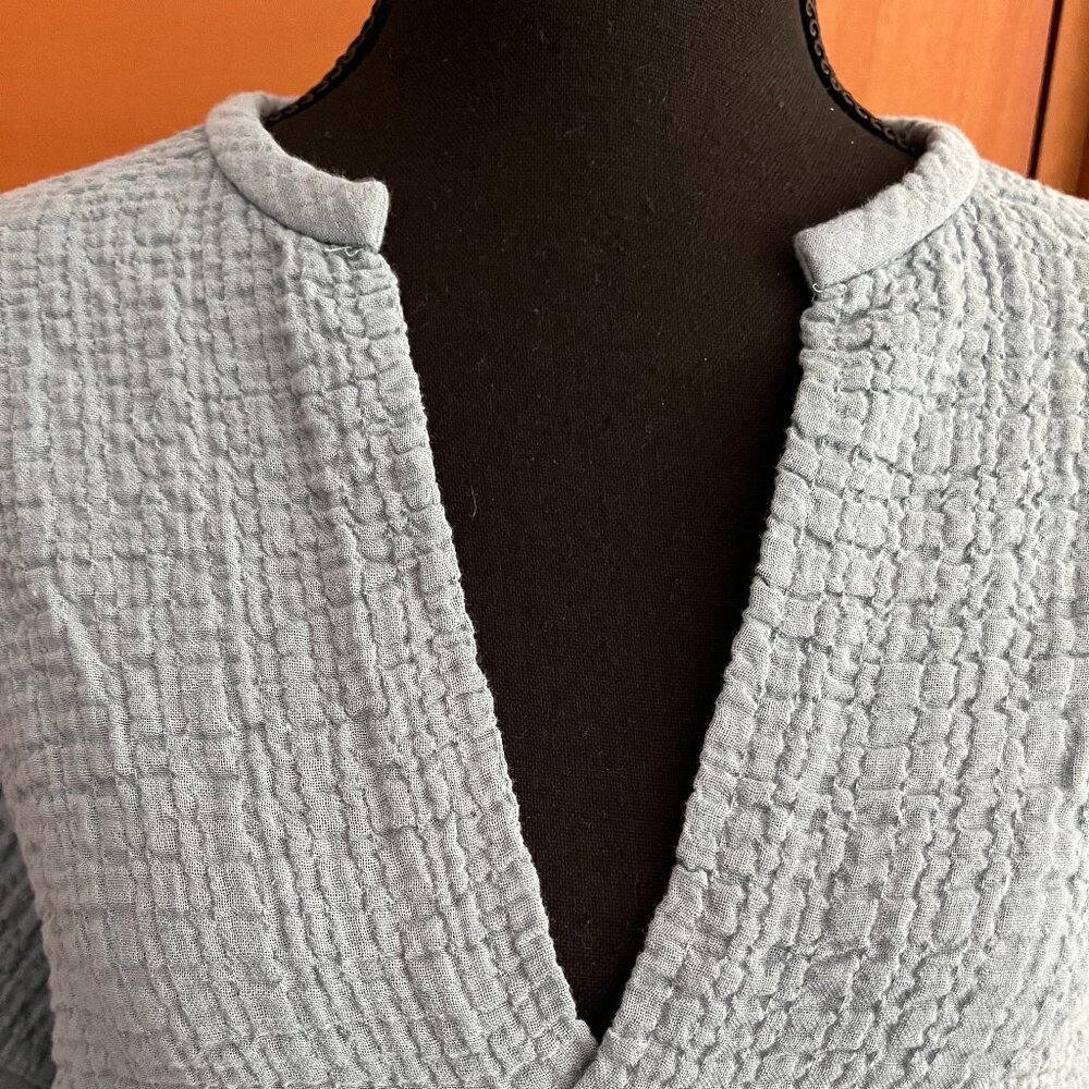 Zara Puckered Cotton Gauze Relaxed Oversized Tunic Style Top Size XS NWT - Picture 4 of 4